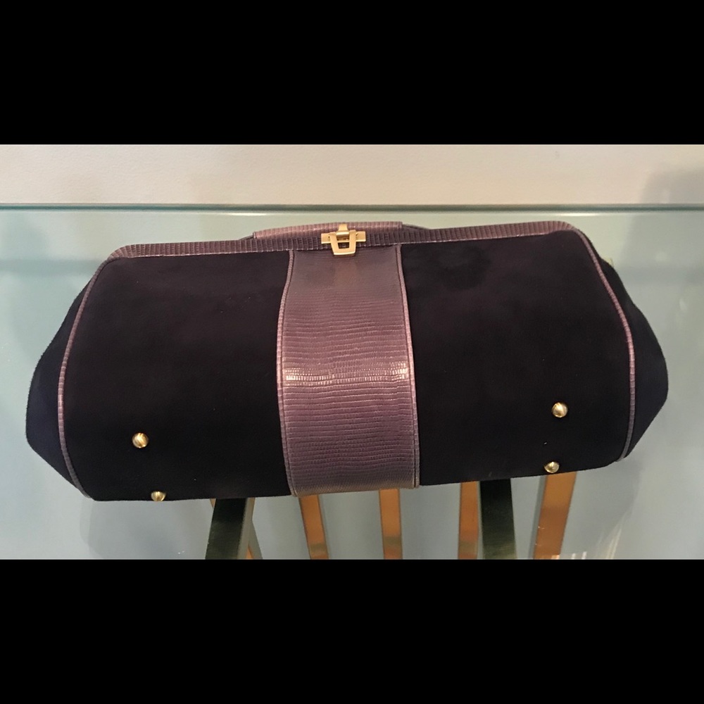Gorgeous Via Spiga  Purple suede hand sac-voyage - Picture 5 of 7